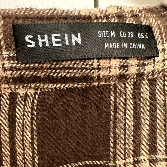 Two Pattern Plaid Blouse-Button Down - Picture 5 of 5